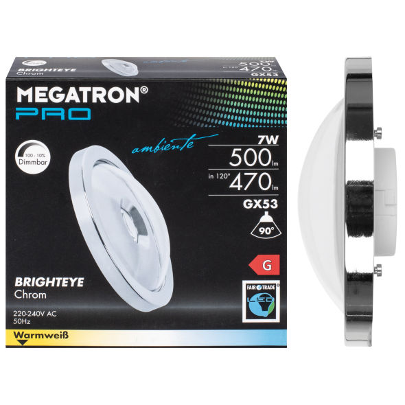 LED-Reflektorlampe GX53 2700K 7,0W 500 lm Chrom LED-Reflektorlampe GX53 2700K 7,0W 500 lm Chrom