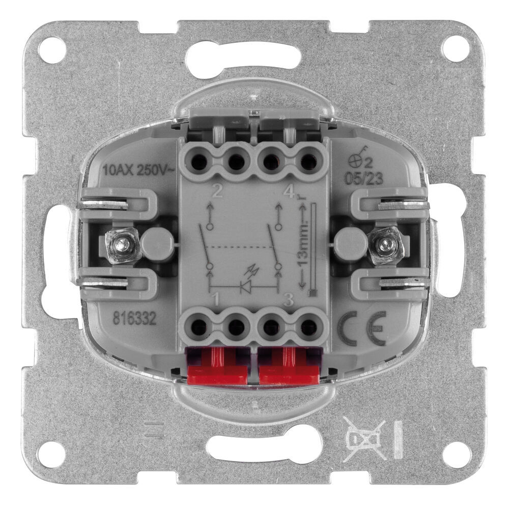 UP-Einsatz KARRE Plus 55 Kontroll/Aus-Schaltereinsatz mit LED 2 polig