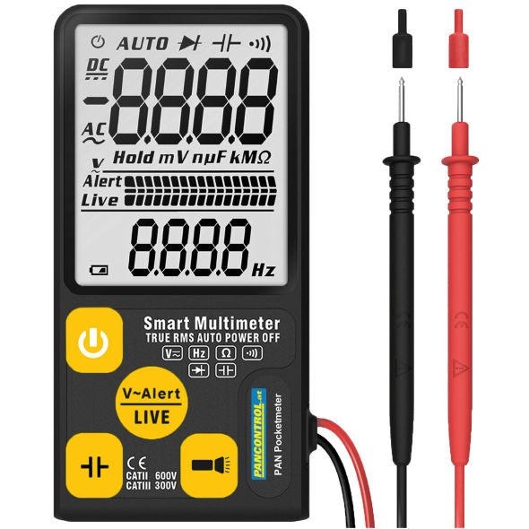 Taschen-Digital-Multimeter POCKETMETER im Handyformat CAT III 300V/CAT II 600V