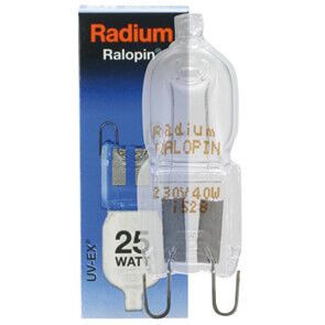 Halogenlampe Stift RALOPIN XENON G9 klar