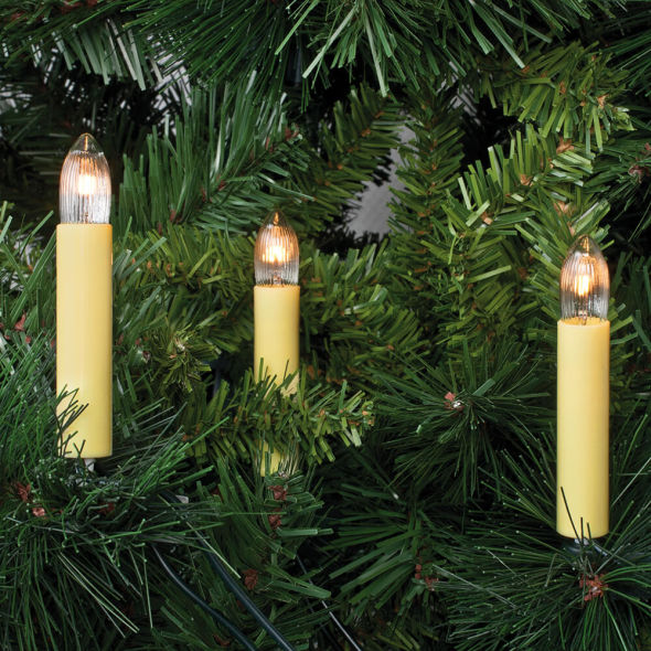LED-Weihnachtsbaumkette klar/elfenbein E10 20-flammig