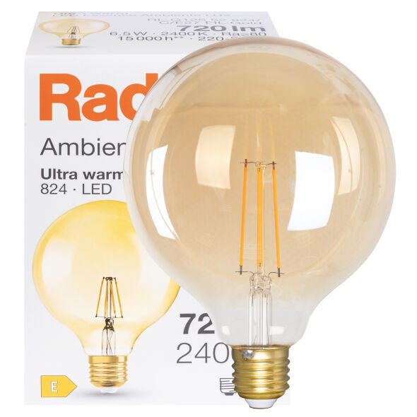 LED-Filament-Lampe AMBIENTE LUX Globe-Form gold E27/6,5W (52W) 720 lm 2400K LED-Filament-Lampe AMBIENTE LUX Globe-Form gold E27/6,5W (52W) 720 lm 2400K
