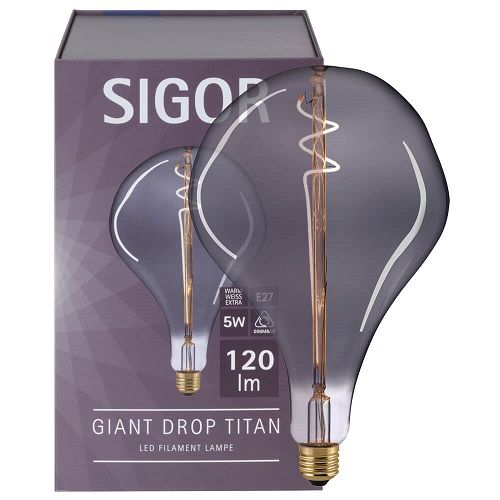 LED-Filament-Lampe GIANT DROP E27/5W L 265 Ø 165 lila LED-Filament-Lampe GIANT DROP E27/5W L 265 Ø 165 lila