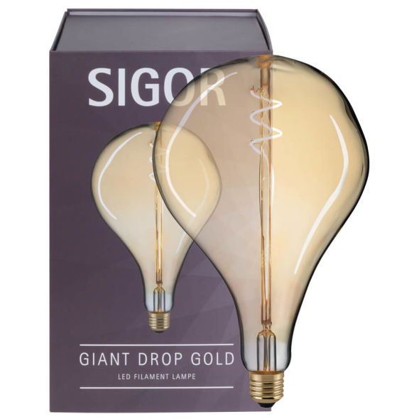 LED-Filament-Lampe GIANT DROP E27/5W L 265 Ø 165 braun LED-Filament-Lampe GIANT DROP E27/5W L 265 Ø 165 braun
