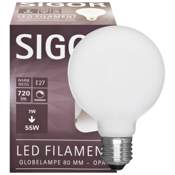 LED-Filamentlampe 7,0W E27 720lm matt dimmbar L 115, Ø 80 LED-Filamentlampe 7,0W E27 720lm matt dimmbar L 115, Ø 80