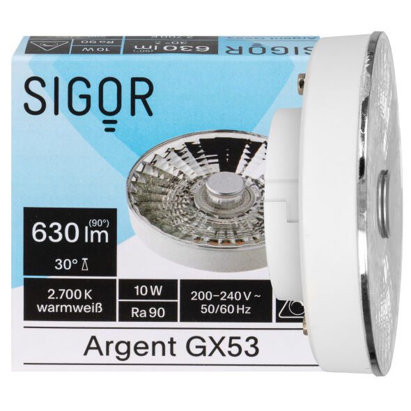 LED-Reflektorlampe ARGENT GX53/10W 630 lm 2700K LED-Reflektorlampe ARGENT GX53/10W 630 lm 2700K