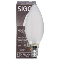 LED-Filament-Lampe Kerzen-Form matt E14/4,5W 470 lm 2200/2700K