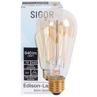 SLIM-Spiral-Filament-Lampe Edison-Form goldfarben E27 2500K dimmbar