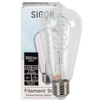 SLIM-Spiral-Filament-Lampe SNOW Edison-Form klar E27/4,8W 32W 350 lm 2700K