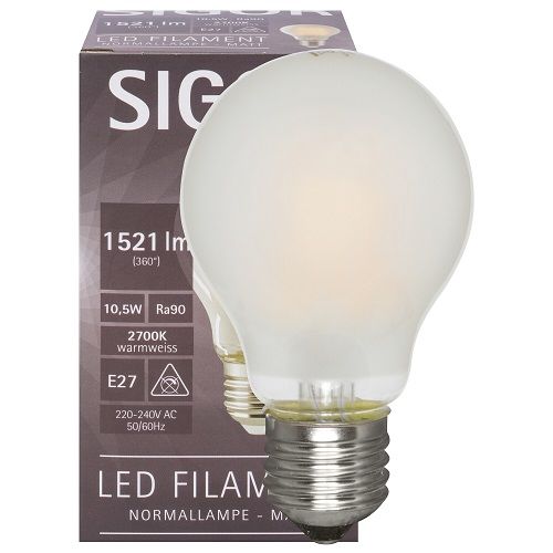 LED-Filament-Lampe AGL-Form matt E27 2700K 10,5W LED-Filament-Lampe AGL-Form matt E27 2700K 10,5W