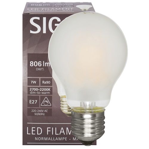 LED-Filament-Lampe AGL-Form E27 7W 806lm matt LED-Filament-Lampe AGL-Form E27 7W 806lm matt