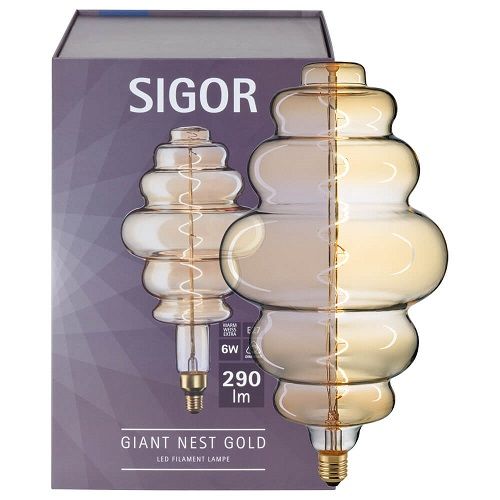 LED-Filament-Lampe GIANT NEST E27/6W L 335, Ø 200 braun