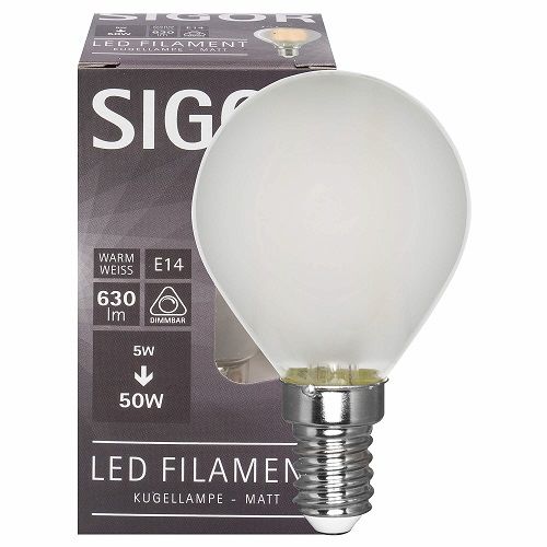 LED-Filament-Lampe Tropfen-Form, matt E14 5,0W 2700K 630lm LED-Filament-Lampe Tropfen-Form, matt E14 5,0W 2700K 630lm