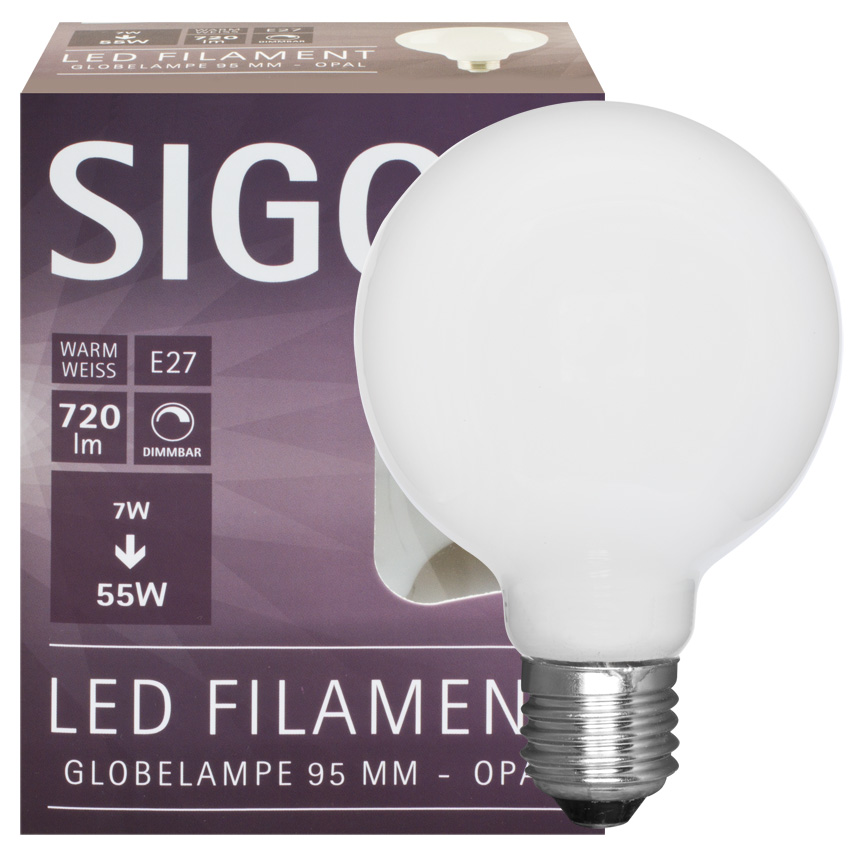 LED-Filamentlampe 7,0W E27 720lm matt dimmbar