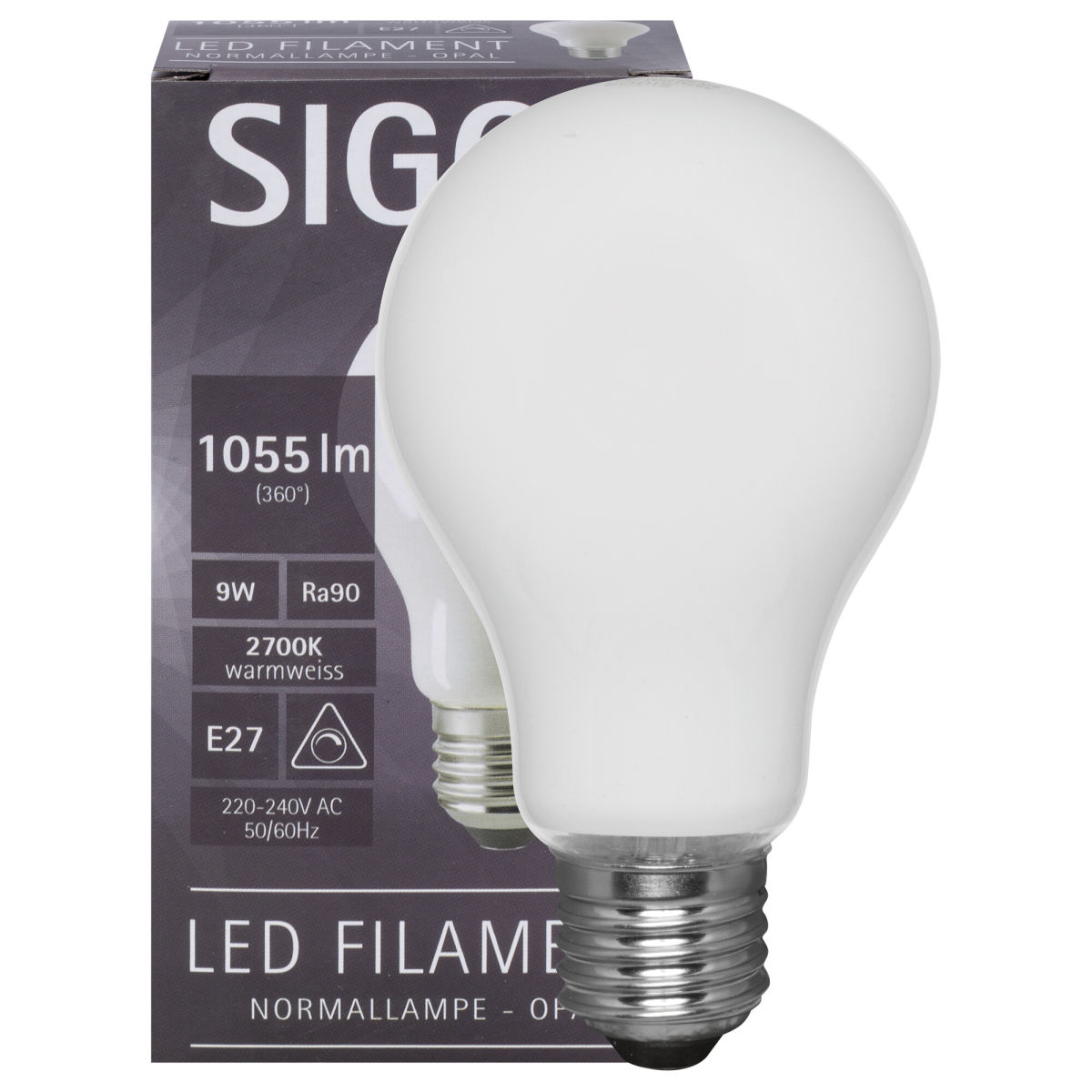 LED-Filamentlampe 9,0W E27 1055lm matt dimmbar d=60mm LED-Filamentlampe 9,0W E27 1055lm matt dimmbar d=60mm