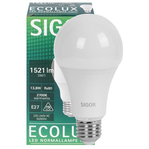 LED-Lampe ECOLUX AGL-Form E27/13,8W (100W) 1.521 lm 2700K LED-Lampe ECOLUX AGL-Form E27/13,8W (100W) 1.521 lm 2700K