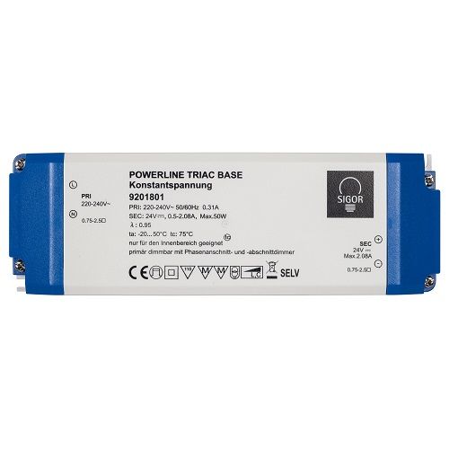 LED-Netzteil Powerline Triac Base 24V-DC/50-100W LED-Netzteil Powerline Triac Base 24V-DC/50-100W