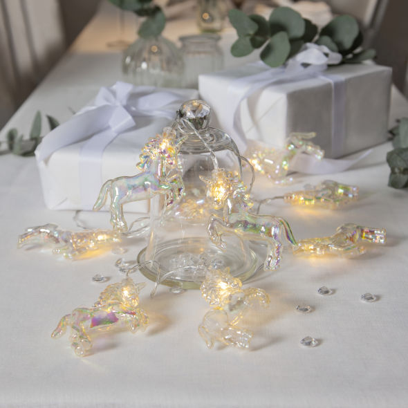 LED-Minilichterkette 10 warmweiße LEDs Einhörner LED-Minilichterkette 10 warmweiße LEDs Einhörner