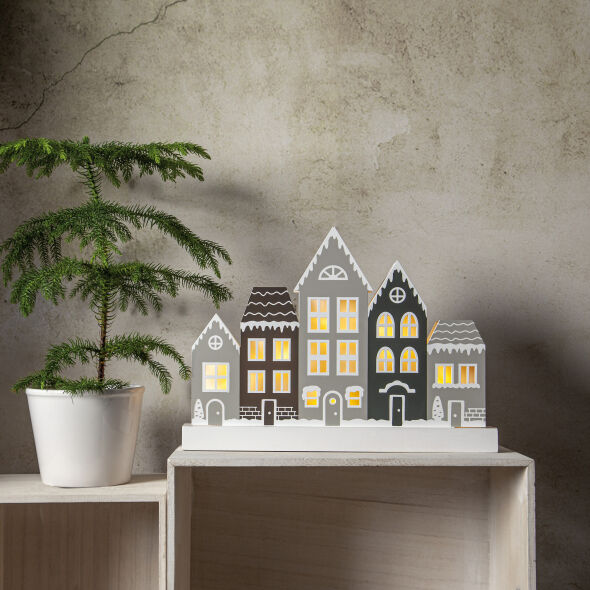 Weihnachtsleuchter HÄUSCHEN 6 warmweiße LEDs