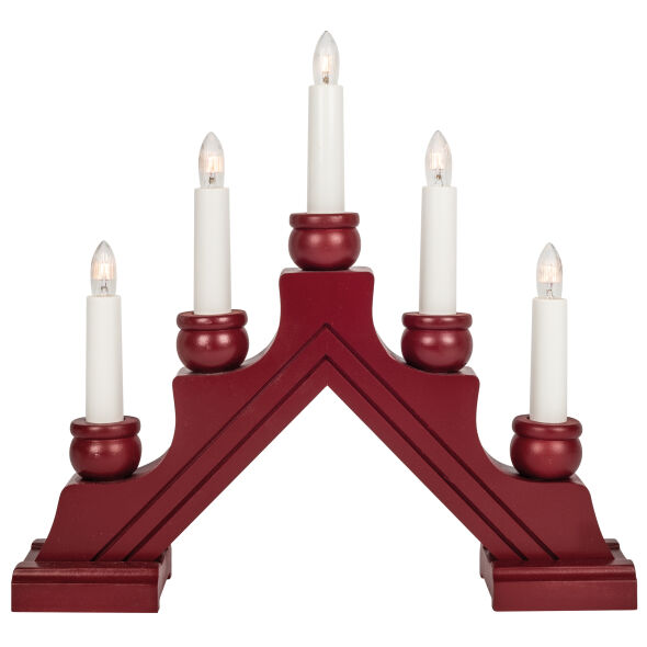 Weihnachtsleuchter KARIN 5 x E10/55V/3W rot