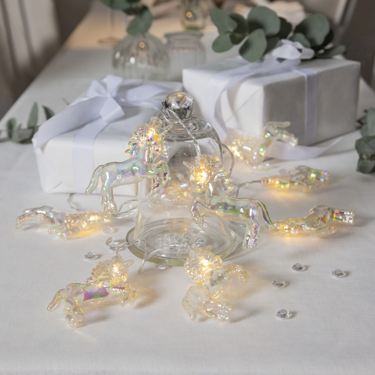 LED-Minilichterkette 10 warmweiße LEDs Einhörner LED-Minilichterkette 10 warmweiße LEDs Einhörner