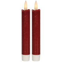 LED-Echtwachskerzen FLAMME ANTIQUE 1 warmweiße flackernde LED 2er-Set