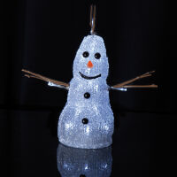 LED-Figur CRYSTAL SNOWMAN 20 weiße LEDs