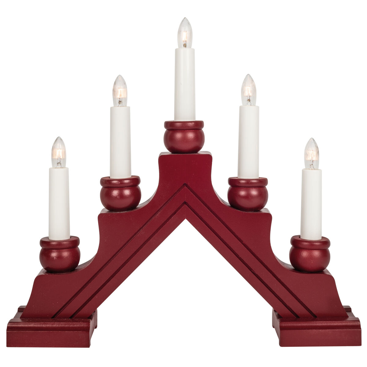 Weihnachtsleuchter KARIN 5 x E10/55V/3W rot