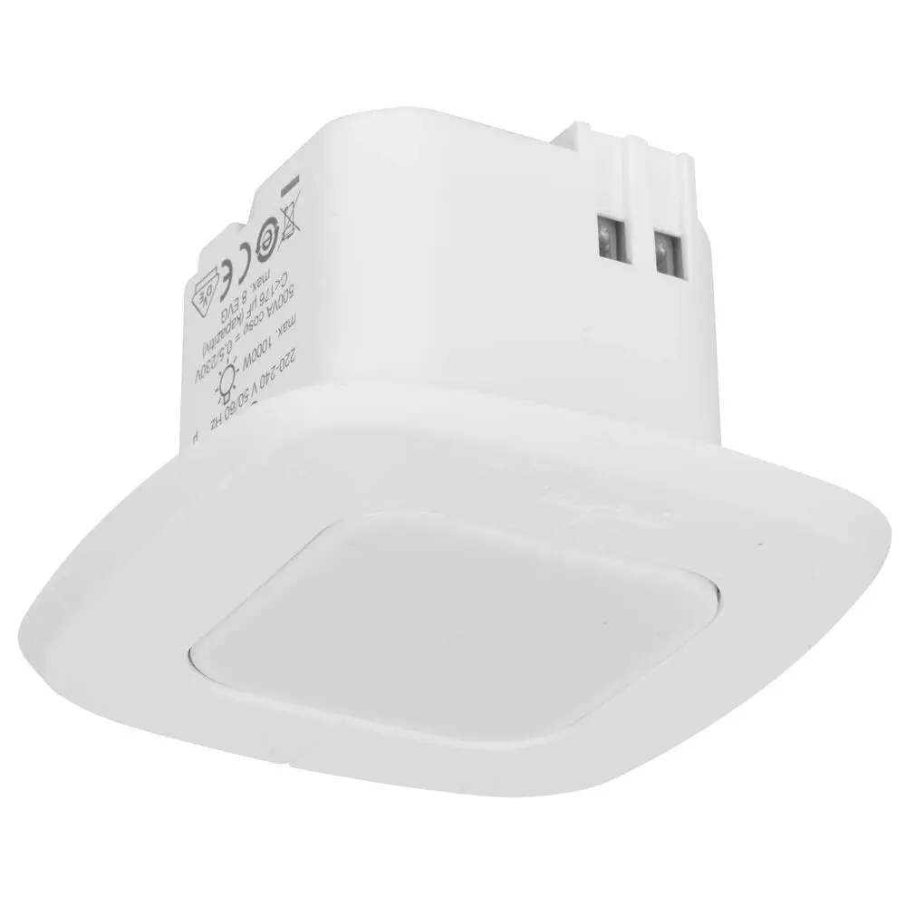 Einbau-Präsenzmelder IR Quattro Slim XS COM1 230V/1000W/500VA Reichweite bis 4 x 4 m weiß
