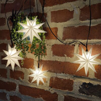 LED-Dekolichterkette 9 Sterne 9 warmweiße LEDs Ø 115