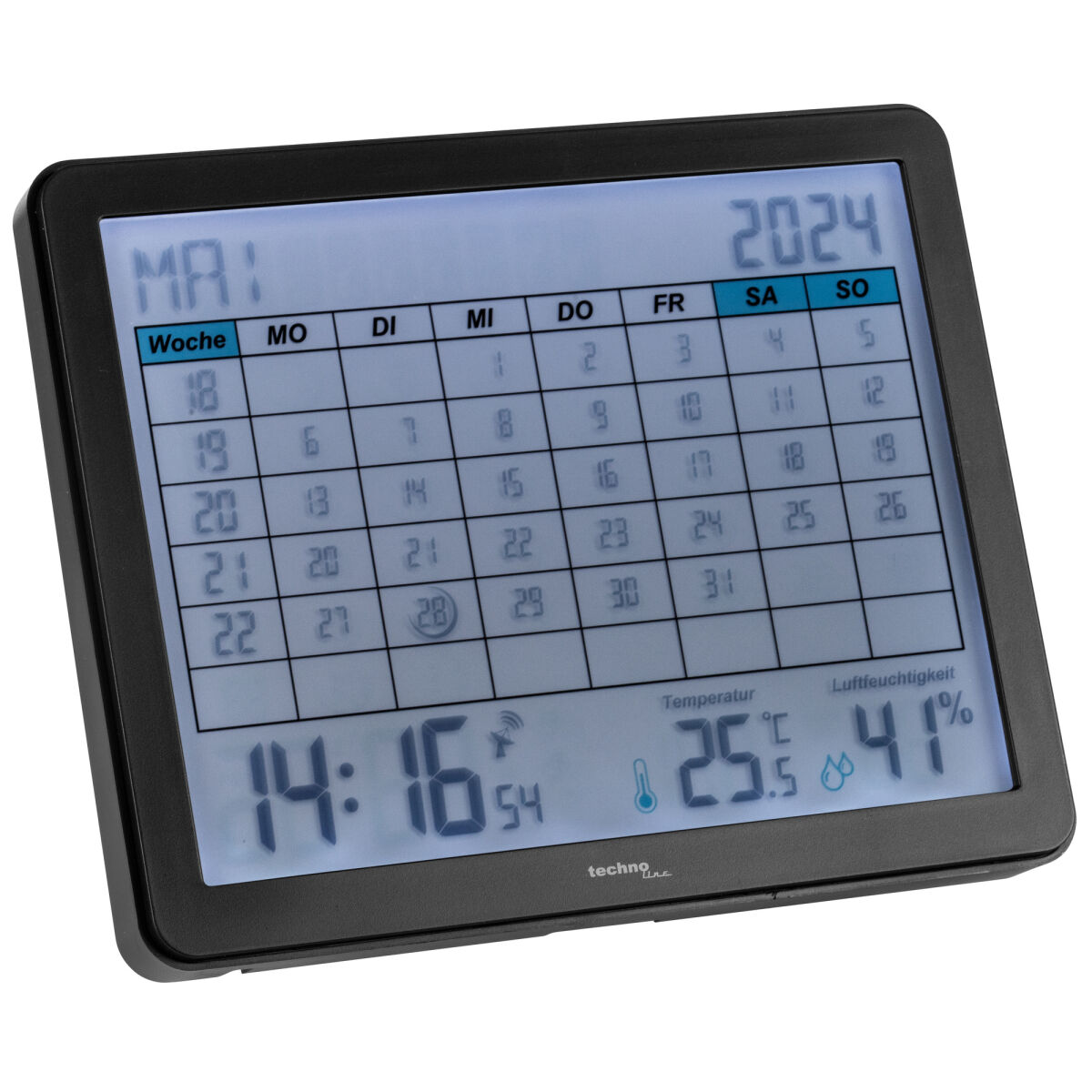 Wand-/Tischuhr WT 2600 mit Funkuhrwerk und Kalender