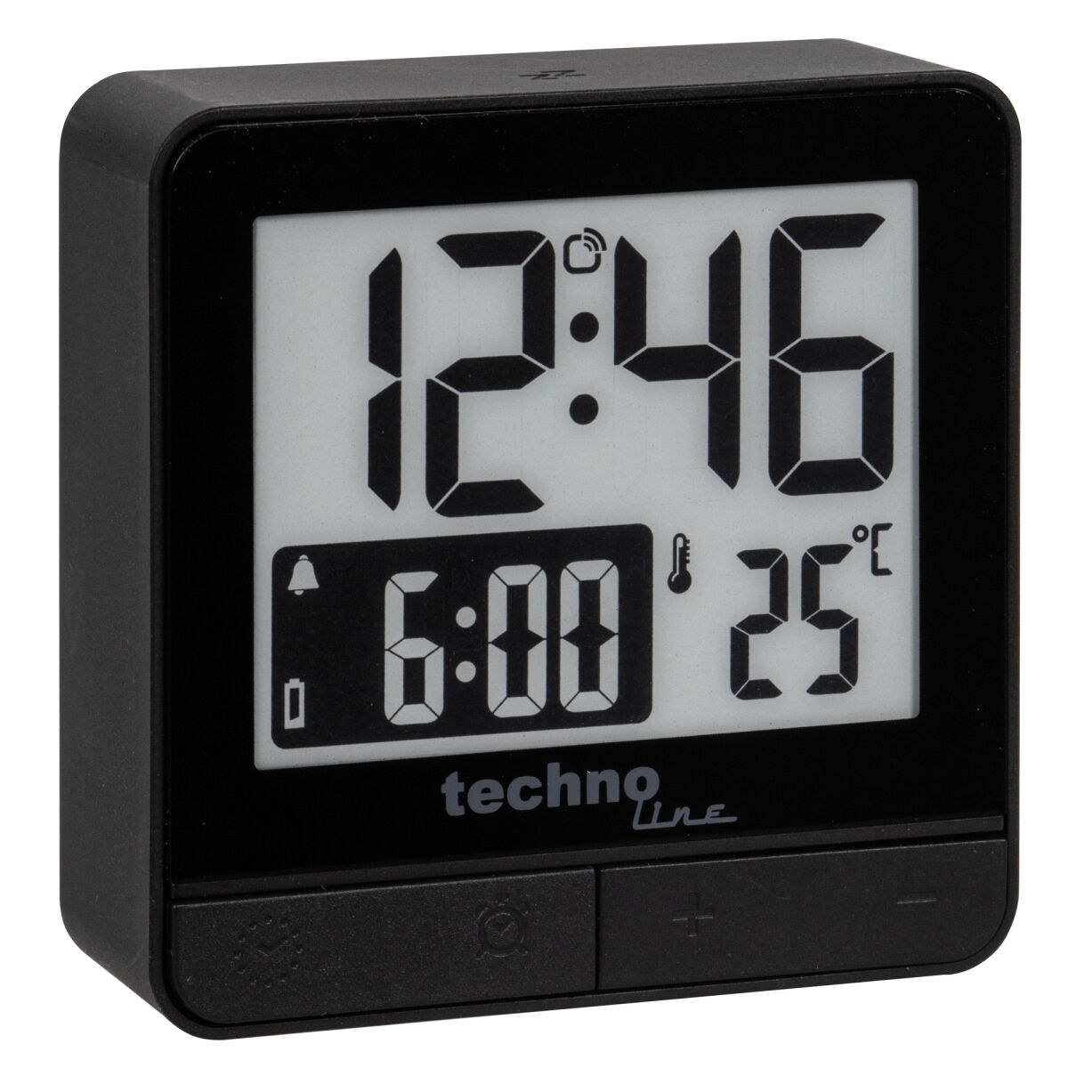 Wecker WT 375 mit Funkuhrwerk Anzeige mit E-Ink/E-Paper Funktion schwarz Wecker WT 375 mit Funkuhrwerk Anzeige mit E-Ink/E-Paper Funktion schwarz