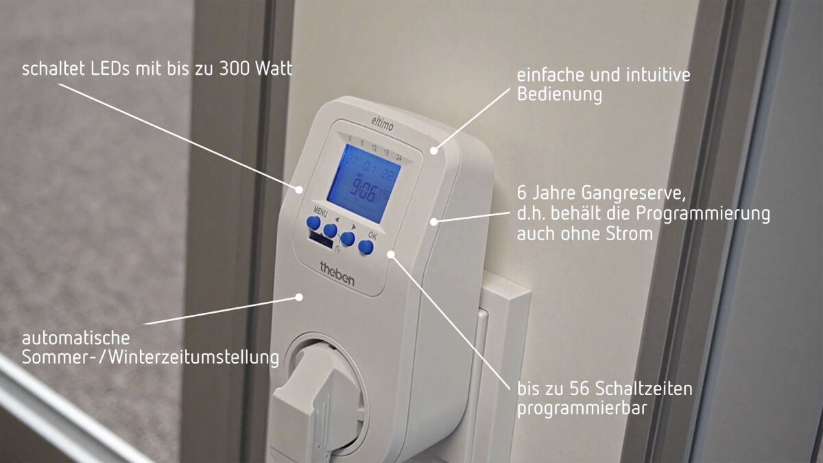 Eltimo 020 Astro top3 Digitale Steckdosen-Zeitschaltuhr, Wochenprogramm, minutengenau 0200170