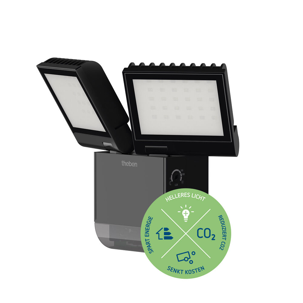 Theben theLeda S17-100 BK LED-Strahler dreh-/ schwenkbar Bewegungsmelder 4000 K neutralweiß 1020803