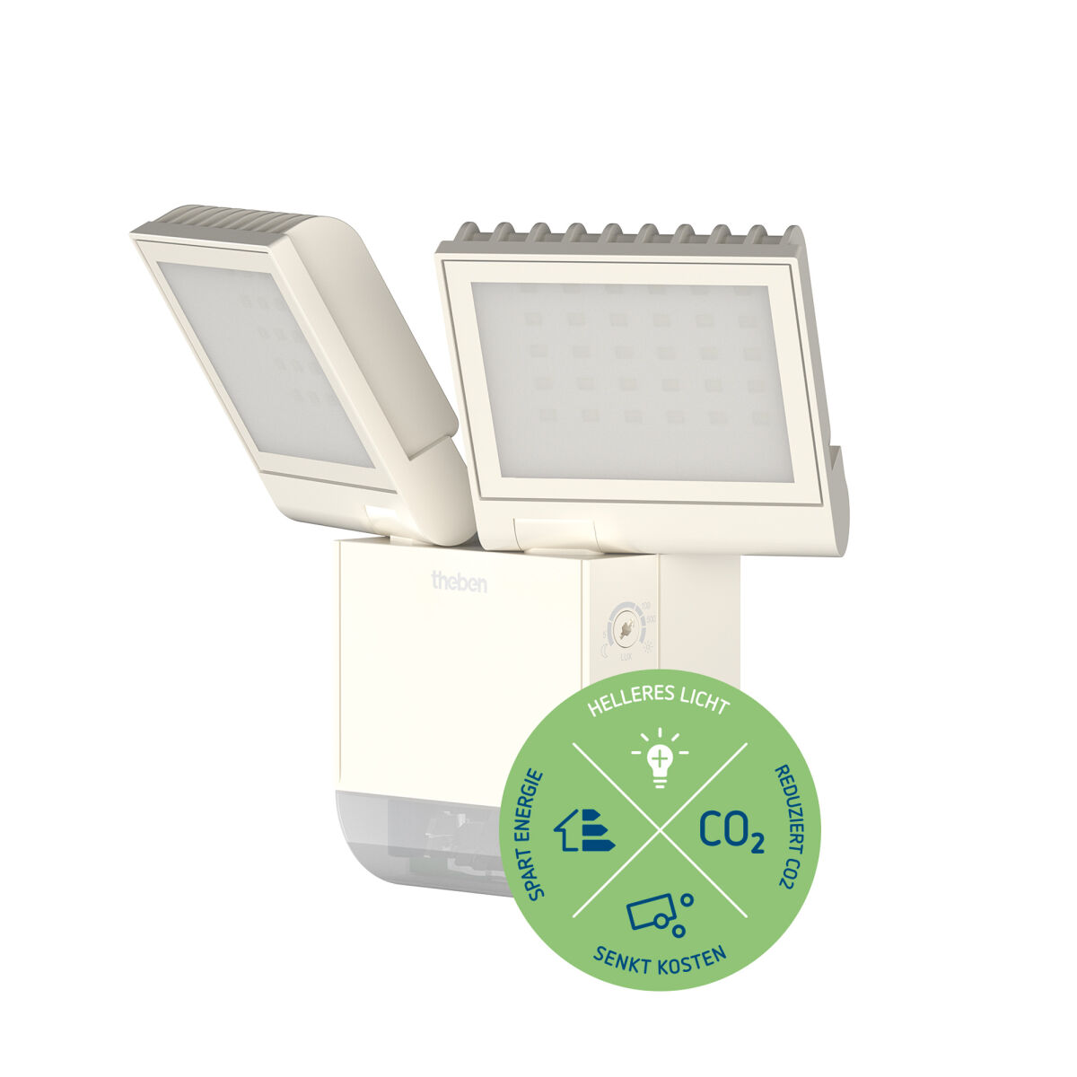 Theben theLeda S17-100 WH LED-Strahler dreh-/ schwenkbar Bewegungsmelder 4000 K neutralweiß 1020802