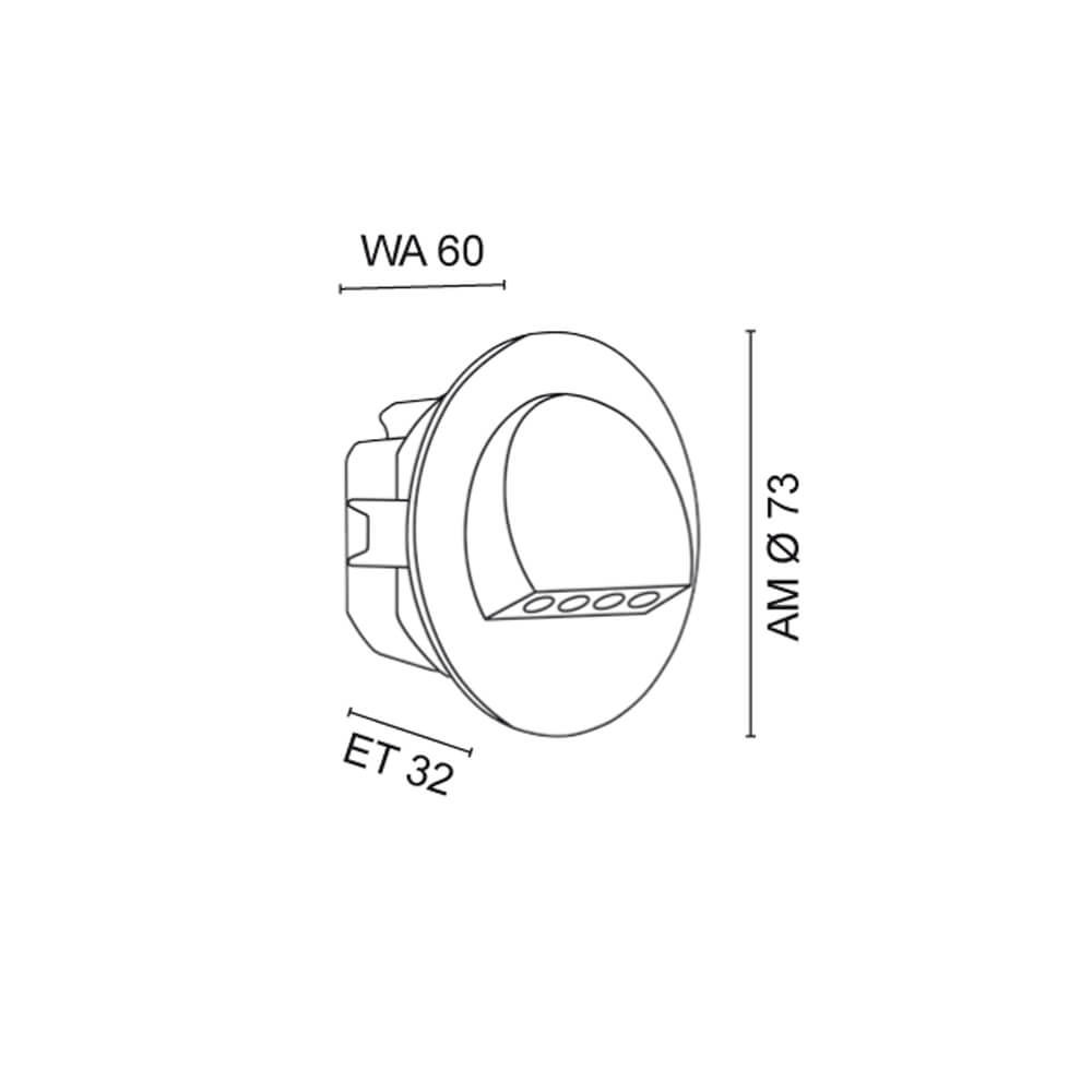 LED Einbauleuchte RUBI alu. mit Bewegungsmelder