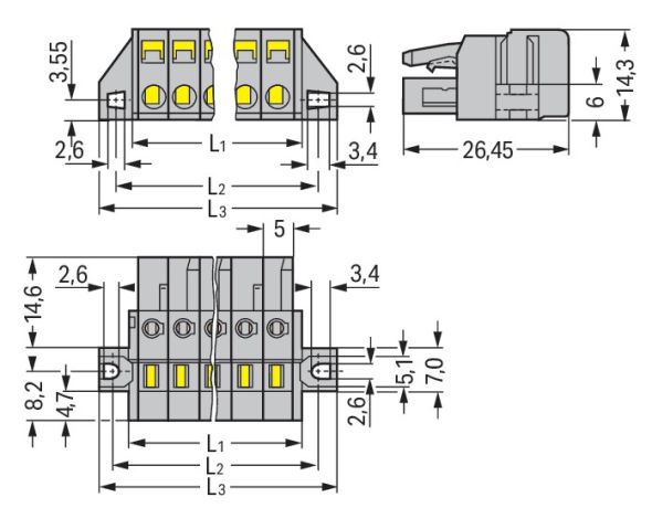1-Leiter-Federleiste 231-106/031-000 1-Leiter-Federleiste 231-106/031-000