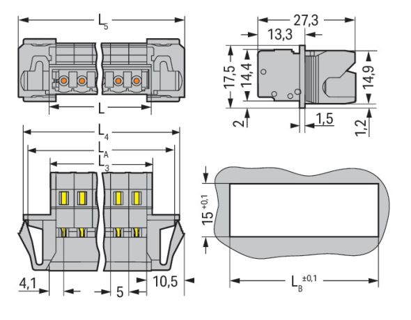 1-Leiter-Stiftleiste 231-623/114-000