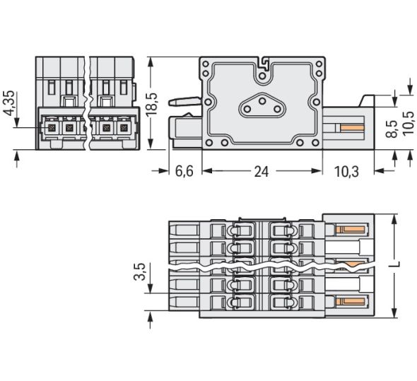 2-Leiter-Kombistecker 734-364