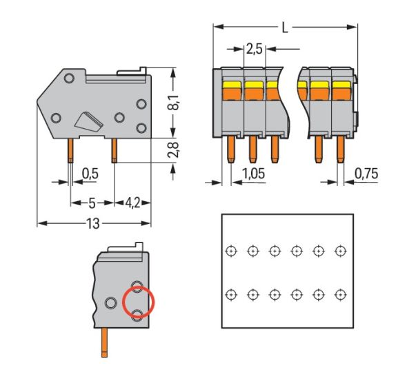 Leiterplattenklemme 218-107/000-012 Leiterplattenklemme 218-107/000-012