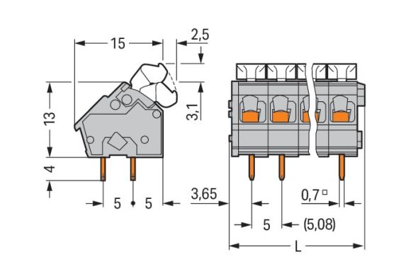 Leiterplattenklemme 256-412/334-000 Leiterplattenklemme 256-412/334-000
