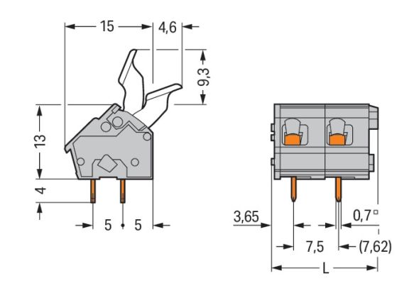 Leiterplattenklemme 256-512/333-000 Leiterplattenklemme 256-512/333-000