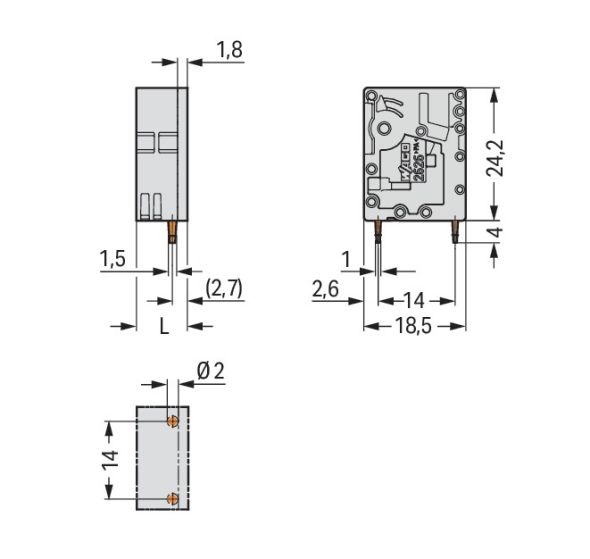 Leiterplattenklemme 2626-3101/000-014