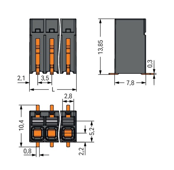 SMD-Leiterplattenklemme 20861102700000900000 SMD-Leiterplattenklemme 20861102700000900000
