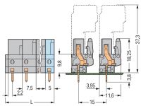 THT-Federleiste gerade 232-743/045-000