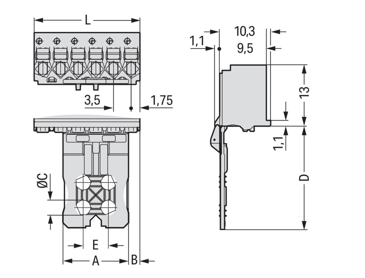 1-Leiter-Federleiste 2091-1110/002-1000