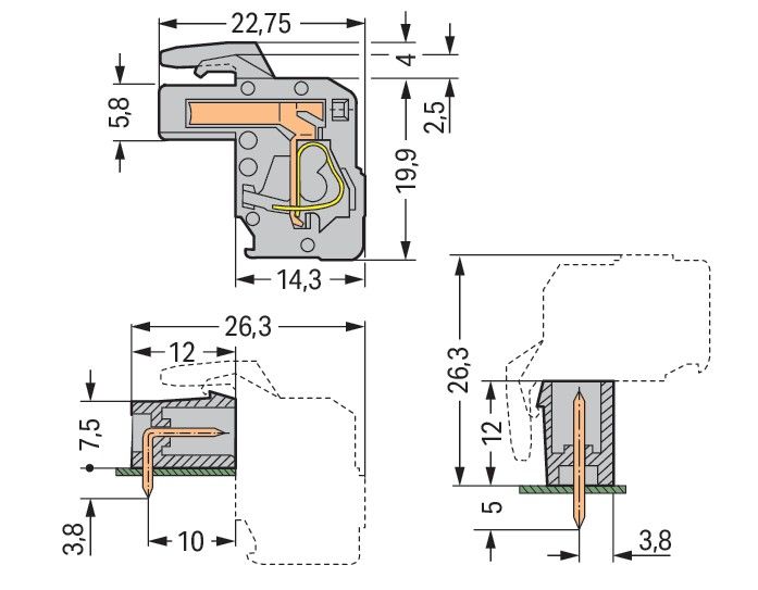 1-Leiter Federleiste 232-104/026-000