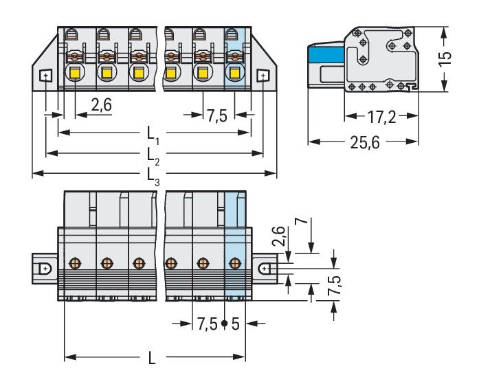 1-Leiter-Federleiste 2721-209/031-000