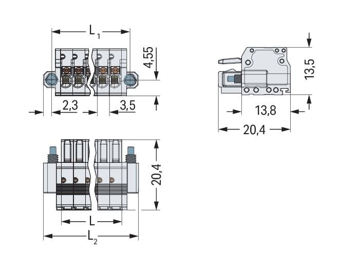 1-Leiter-Federleiste 2734-114/107-000