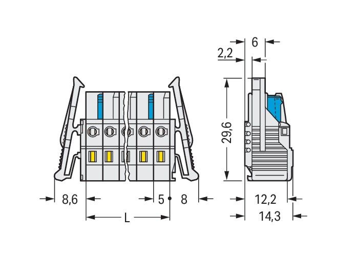 1-Leiter-Federleiste 721-112/037-000